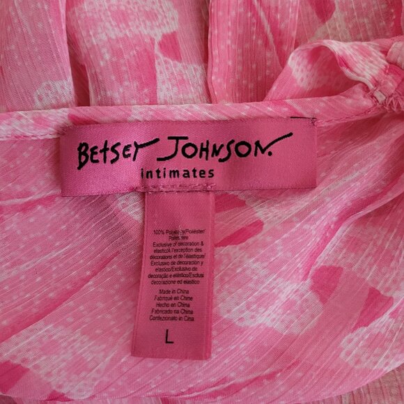 Chiffon Pink Betsey Johnson Nightgown & Thong Set NWT size L dollcore coquette - Picture 9 of 15
